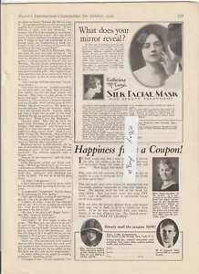 Vintage 1928 Catherine McCune's SILK FACIAL MASK Magazine AD~McCune/Denver, CO. - Picture 1 of 1