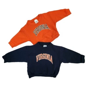 VIRGINIA x VINTAGE 80s Collegiate crewneck sweatshirts LOT OF 2 size 18M - Picture 1 of 7