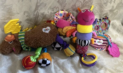 Lamaze Tomy Mortimer The Moose and butterfly Hang Toy Teether Crinkle Plush  lot - Image 1 of 4