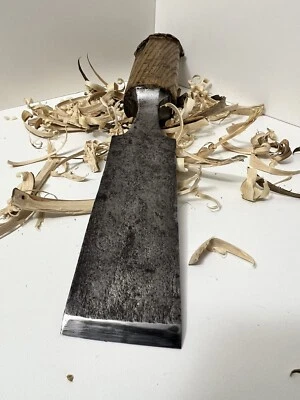 Ancien Très Gros ciseau à bois Forgé Main Signé Poinçon Charpentier - À Voir - Photo 1/4