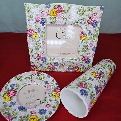 Rose Picture Frame Vase Set Floral Photo Carr Frames Flowers Round & Square - Image 1 of 4