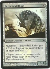 1x Foil - Razorfield Rhino - Magic the Gathering MTG Mirrodin Besieged