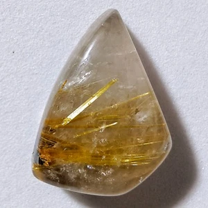 22.80 Cts Natural Golden Rutile Quartz Cabochon Gemstone 22.7x17.4x8.8 MM - Picture 1 of 2