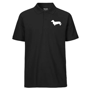Herren Polo Shirt Dackel Silhouette Oberteil Gr. S-3XL Geschenkidee Souvenir Prä - Picture 1 of 21