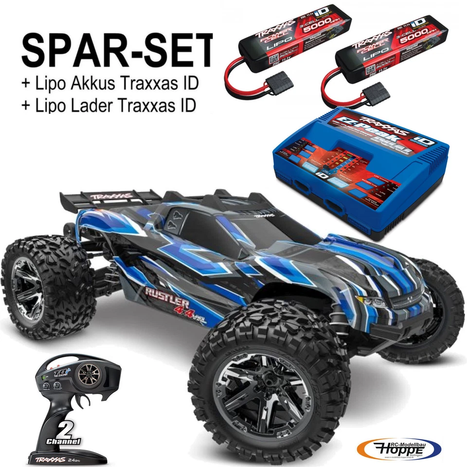 Traxxas TRX 67376 -4 BLUE Rustler 4x4 HD VXL Brushless blau 1 10 Stadium Truck
