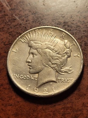 1921 Peace Silver Dollar, key date Philadelphia     inv11    s61ej - Image 1 of 2