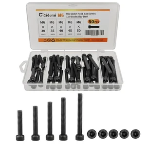 Cicidorai M6 x 30mm 35mm 40mm 45mm 50mm Cabeza Hexagonal Tapón Tornillos 12.9... - Imagen 1 de 6