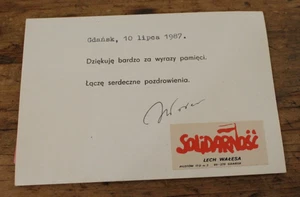 Lech Walesa Poland President Nobel Peace Prize Signed Card Collectors MUST L@@K - Picture 1 of 2
