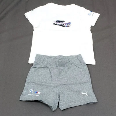Puma Baby Set T-Shirt & Shorts BMW M Motorsport Kollektion Weiß / Grau Gr.74