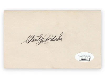 Stan Coveleski Signed Autographed 3X5 Index Card Indians Senators JSA CF45629 - Image 1 of 2