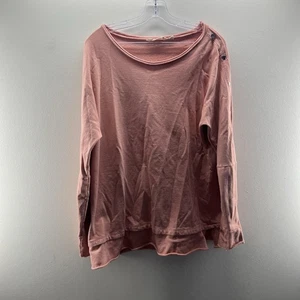 Weiche Umrandung Tunika Sweatshirt Damen Medium Rosa Langarm - Bild 1 von 5