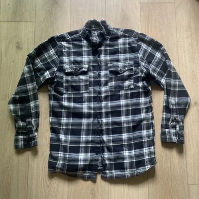 Camisa masculina de flanela com botões de metal Mulisha bordada média caveira - Imagem 1 de 4