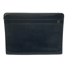 Dunhill Leather Clutch Bag Document Case For Men Black D4 - Picture 1 of 8
