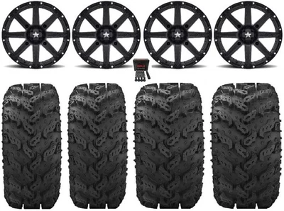 MSA Black Clutch 12" UTV Wheels 25" Reptile Tires Kawasaki Teryx Mule Foto 1 de 4