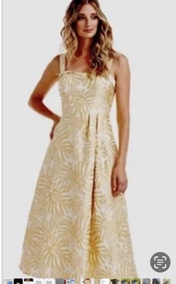 KAY UNGER PARTY DRESS, COCKTAIL DRESS  ALL OCCASION DRESS  GOLD/WHITE - Изображение 1 из 4