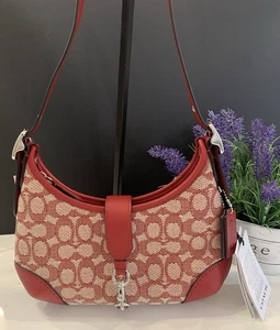 Bolso Hobo Coach Hamptons en Jacquard Textil Signature - Marfil Rubí - Imagen 1 de 9