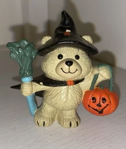 Cute Vtg Halloween Bear Figurine Plastic 90s Witch Costume Small Miniature 2.5” - Picture 1 of 7