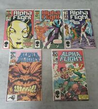 Alpha Flight Vol 1- 5 Comic Lot: 10, 15, 20, 21 & 27 (Marvel 1984)