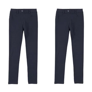 Lot Of 2 Chaps Navy Blue Uniform Elastic Waist Ponte Knit Jeggings Pants Size 12 - Picture 1 of 15