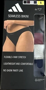 adidas Seamless Bikini Underwear 4-Pack Size Small, No-Show Lightweight Stretch. - Picture 1 of 4