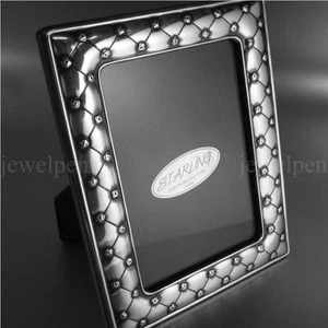 ADORABLE SOLID SILVER FRAME PHOTO FRAME 925 STERLING ANTIQUE FINISH-10x15-V1 - Picture 1 of 9
