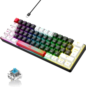 Mechanical Keyboard Clicky Optical Switches RGB Chroma Backlight Portable Type C - Picture 1 of 17