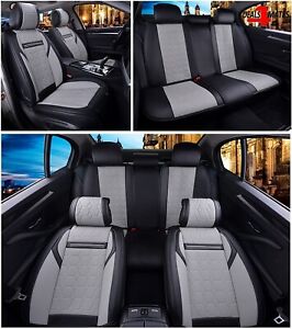 Black & Grey High Quality Eco Leather Full Set Seat Covers For Vw Golf Passat