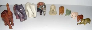 A Parade of Ten Collectable 20th Century Elephants Multi National as found - Picture 1 of 23