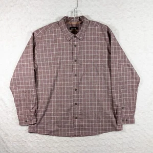 Orvis Shirt Mens XL Maroon Plaid Button Up Long Sleeve Lightweight Casual - Picture 1 of 8