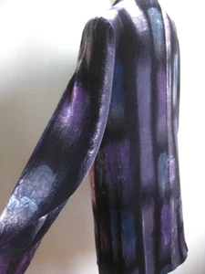 WINDSMOOR VELVET VELOUR JACKET SHACKET longline 12 shiny 18% silk purple floaty - Imagen 1 de 13