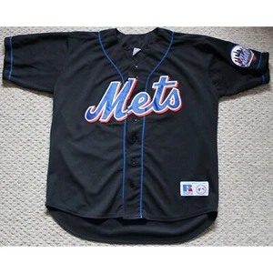 MLB Baseball Vintage New York Mets Sewn Jersey L Large Black Russell Athletic - Bild 1 von 7