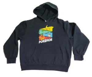 Pokémon Black Hooded Sweatshirt Youth Boys Girls Size M (10-12) Graphic Hoodie - Picture 1 of 9