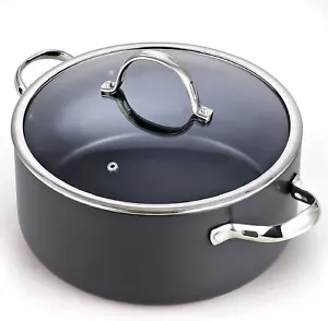 7-Quart Stock Pot Dutch Oven Casserole with Glass Lid Nonstick Kitchen Cooking - Picture 1 of 4
