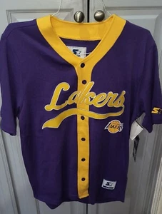 Los Angeles Lakers Shirt Starter Jersey Mens Medium Purple Fan Apparel 47 - Picture 1 of 6