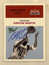 2001-02 Fleer Platinum Kenyon Martin SP Auto Autograph #132 Nets UC Bearcats NBA