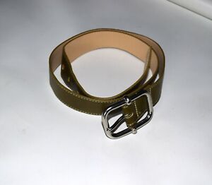 H & M Mens Belt Olive  Leather  Size 34   #880460   W- 3cm