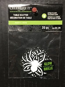 Halloween Glow In The Dark Spider Table Scatter 2” Celebrate It 20pc New - Picture 1 of 1