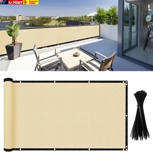 Balcony Privacy Screen Cover UV Protection Weather-Resistant Low Visibility Balc - Picture 1 of 7