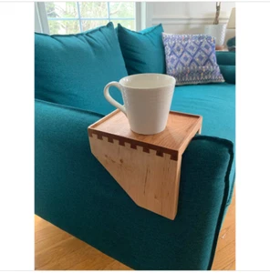 Custom Dovetail Sofa Tray | MCM Couch Armrest Table | up to 6 in wide DOVETABLE - Picture 1 of 9