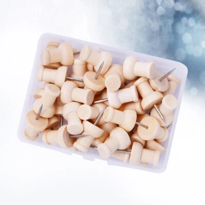 40pcs decorative push Wood Thumb Tacks Unfinished Wood Thumb Tacks - Image 1 of 4