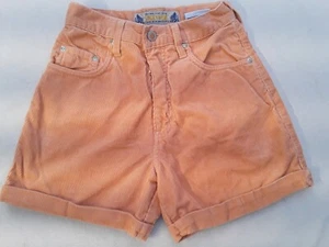 Vintage 90s Lucky Star Peach Corduroy Shorts Khaki Skate Surf Beach - Picture 1 of 8