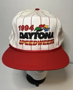 Vintage 1994 Daytona Speedweeks White Red Pinstripe Snapback Authentic NWT - Picture 1 of 5