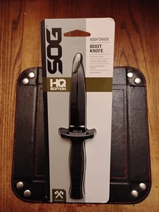 SOG Nightshade Boot Knife 4.75" 420 Stainless Steel Blade GRN Handle 4.1 OZ - Picture 1 of 6