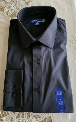 APT. para hombre. 9 - REGULAR FIT 34/35 - Camisa de vestir - 15-15,5 - COLOR - NEGRO Foto 1 de 4
