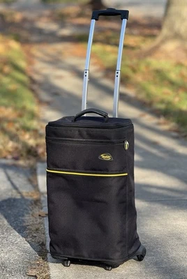 Maleta de mano con ruedas Sky Roll 23" equipaje de viaje y bolsa de ropa de lona negra Foto 1 de 4