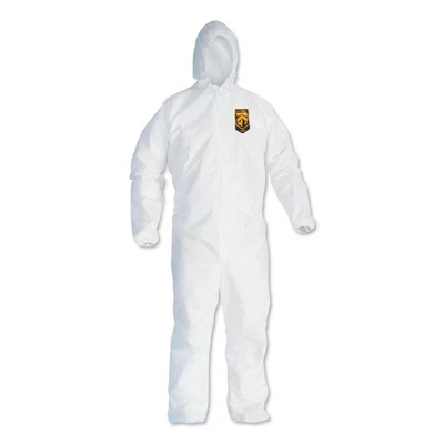 ANSELL KleenGuard 44325 A40 Elastic-Cuff Ankles Coveralls - 2XL, White (25/Carton) New