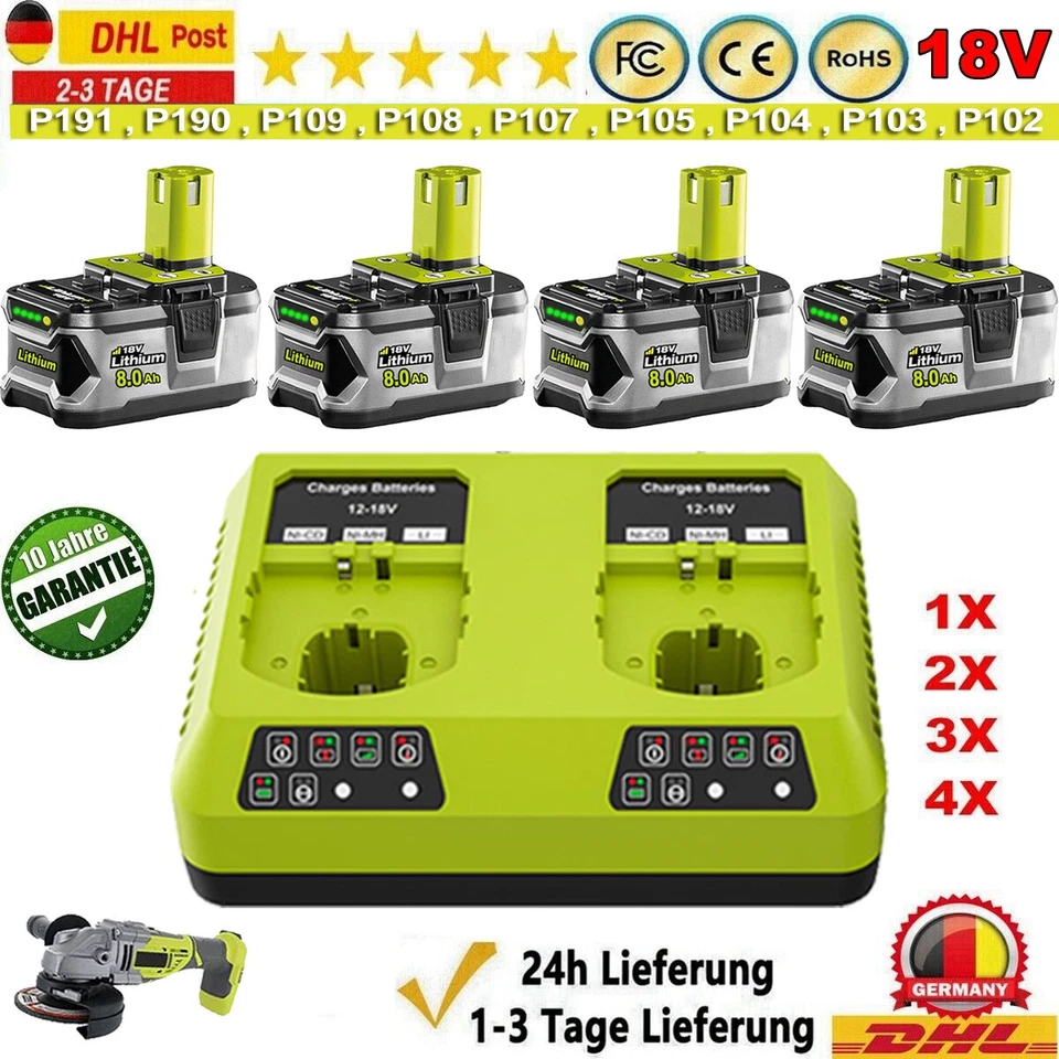 FÜR RYOBI Para RYOBI BATERÍA 18V 8Ah 12Ah 18V Batería One Plus Litio RB18L50 P108 P109 Battery
