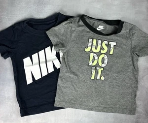 Lote de camisetas Nike para niños pequeños "Just Do It" 24M y 2T gris/azul marino 0217 - Imagen 1 de 4