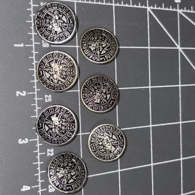 Lot Of 7 Vintage 1484 Jousting Knight on Horseback Metal Button - Image 1 of 3