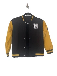 Shein Jacket Varsity Girls Black Gold Size 8 - Picture 1 of 9